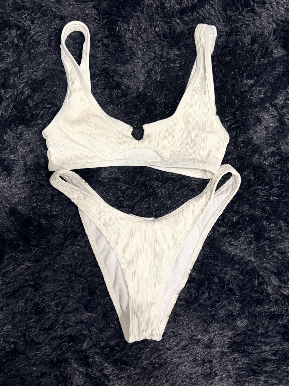 Ron Jon Ivory Ribbed Bikini Set